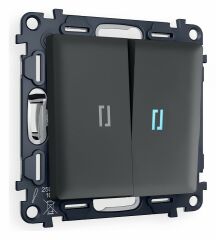 Выключатель проходной двухклавишный с подсветкой Ambrella Volt Quant MA904040