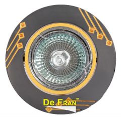 Точечный светильник De Fran FT 190 GUG "Поворотный в центре", "стразы" графит + золото MR16 1 x 50 вт