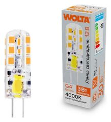 Лампа светодиодная Wolta G4 3Вт 4000K WSTD-JC-12V3W4KG4-S