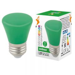 Лампа декоративная светодиодная (UL-00005640) Volpe E27 1W зеленая матовая LED-D45-1W/GREEN/E27/FR/С BELL
