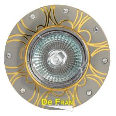 Точечный светильник De Fran FT 197 SNG "Поворотный в центре", "стразы" сатин-никель + золото MR16 1 x 50 вт