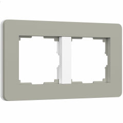  Werkel W0023067/ Рамка на 2 поста Split (дымчатый/белый, soft-touch) W0023067