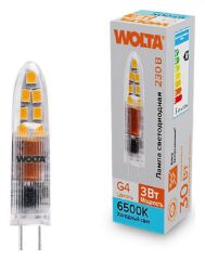 Лампа светодиодная Wolta G4 3Вт 6500K WSTD-JC-220V3W6KG4-P