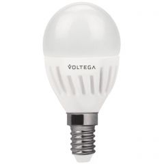 Лампа светодиодная Voltega E14 6.5W 4000К шар матовый VG1-G2E14cold6W-C 5722