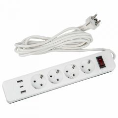 Сетевой фильтр Uniel S-GSR4-3 U2C1 WHITE/GREY UL-00012108