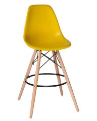 Стул барный Dobrin LMZL-PP638G DSW BAR, ножки светлый бук, цвет сиденья жёлтый (Y-01)