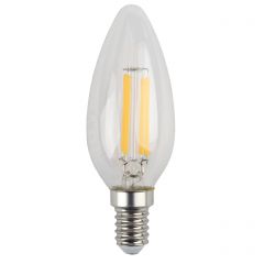 Лампа светодиодная филаментная Эра E14 5W 4000K свеча прозрачная F-LED B35-5W-840-E14