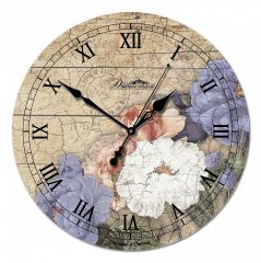  Династия Настенные часы (33x33x4 см) Цветы 1 02-009