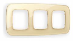 Рамка на 3 поста Ambrella Volt Radian Стекло органическое OF320603