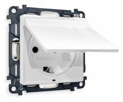 Розетка с заземлением и со шторкой, без рамки с крышкой Ambrella Volt Quant MA108010