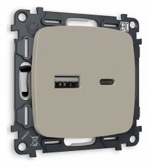 Розетка 2хUSB type A и C без рамки Ambrella Volt Quant MO371010