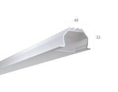  6063 Алюминиевый LED профиль LINE 4932 IN ral9003 LT70 (с экраном) — 2000мм