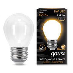  Gauss Лампа светодиодная филаментная E27 5W 2700К матовая 105202105
