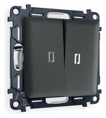 Выключатель проходной двухклавишный с подсветкой Ambrella Volt Quant MA904035