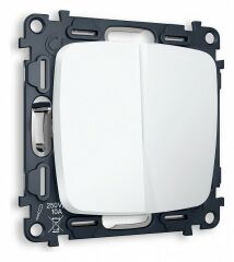 Выключатель проходной двухклавишный без рамки Ambrella Volt Quant MO123020