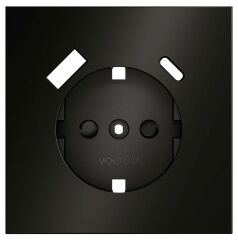 Накладка для розетки с заземлением и со шторками и 2хUSB type A и C Voltum S70 METAL VLSM001012