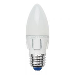 Лампа светодиодная Uniel LED-C37-6W/NW/E27/FR/DIM ALP01WH пластик