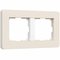  Werkel W0023066/ Рамка на 2 поста Split (айвори/белый, soft-touch) W0023066