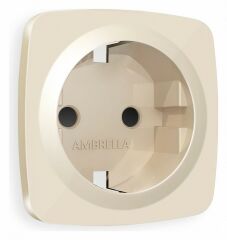Накладка для розетки с заземлением и со шторками Ambrella Volt Quant OP3070