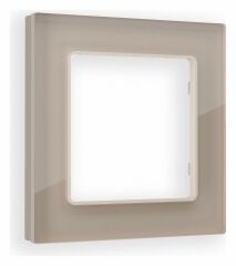 Рамка на 1 пост Ambrella Volt Platos Стекло натуральное AF380601