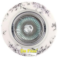 Точечный светильник De Fran FT 831 "Круглый керамика Гжель" хром MR16 1 x 50 вт