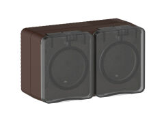  Systeme Electric ATLASDESIGN PROFI IP54 О/У РОЗЕТКА двойная с заземлением со шторками, 16А, КОРИЧНЕВЫЙ