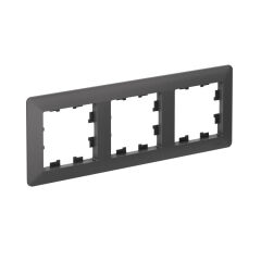  Systeme Electric ATLASDESIGN AIR 3-постовая РАМКА, БАЗАЛЬТ/дымчатый черный