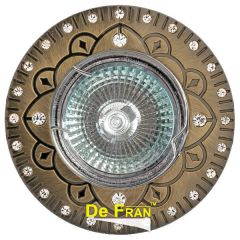 Точечный светильник De Fran FT 194 GAB "Поворотный в центре", "стразы" бронза MR16 1 x 50 вт