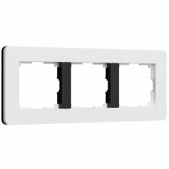  Werkel W0033068/ Рамка на 3 поста Split (белый/черный, soft-touch) W0033068