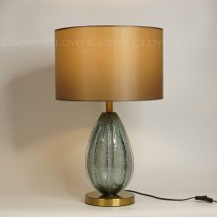 Настольная лампа Cloyd CEREUS T1 / олив. - выс. 62 см - бирюзовое стекло (арт.30147)