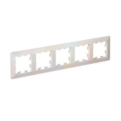  Systeme Electric ATLASDESIGN AIR 5-постовая РАМКА, ЖЕМЧУГ/дымчатый белый