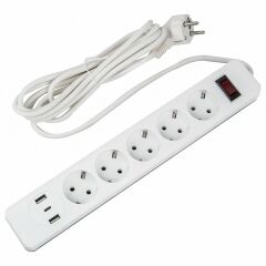 Сетевой фильтр Uniel S-GSR5-3 U2C1 WHITE/GREY UL-00012109