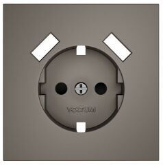 Накладка для розетки с заземлением и со шторками и 2хUSB type A Voltum S70 VLS000914