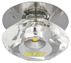 Точечный светильник De Fran FT 810 LED светодиодный "Чаша", с ПРА и LED хром, спектр теплый белый 3100К LED 1 x 1 вт