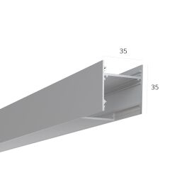 6063 Алюминиевый LED профиль LINE 3535 RAW LT70 (с экраном) — 2500мм