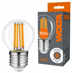 Лампа светодиодная Wolta E27 15Вт 4000K WF-G45-15W4KE27