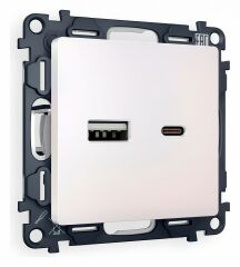 Розетка 2хUSB type A и C без рамки Ambrella Volt Quant MA211010