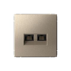  Systeme Electric ARTGALLERY РОЗЕТКА двойная компьютерная RJ45+RJ45, кат. 5е, механизм, ШАМПАНЬ