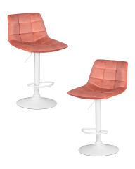 Набор 2 шт Стул барный Dobrin TAILOR WHITE, пудрово-розовый велюр (MJ9-32)