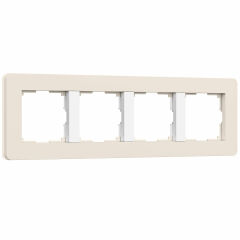  Werkel W0043066/ Рамка на 4 поста Split (айвори/белый, soft-touch) W0043066