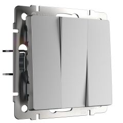  Werkel W1130006/ Выключатель трехклавишный (серебряный) W1130006