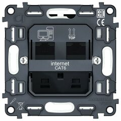 Механизм розетки телефонной RJ-11 со шторкам Ambrella Volt QUANT VM189