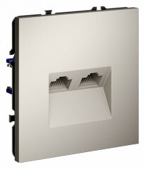 Розетка двойная Ethernet RJ-45 без рамки Voltum S70 VLS060203