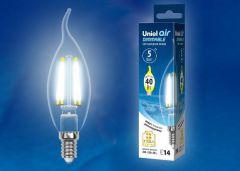 Лампа светодиодная Uniel LED-CW35-5W/NW/E14/CL/DIM GLA01TR картон