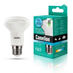 Лампа светодиодная Camelion E27 9W 4500K LED9-R63/845/E27 13475