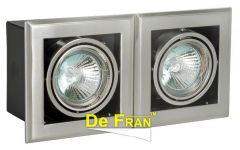 Светильник De Fran DAR M39x2 карданный, два модуля, с трансформаторами и лампами сатин-никель MR16 1 x 50 вт