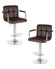 Набор 2 шт Стул барный Dobrin KRUGER ARM, коричневый