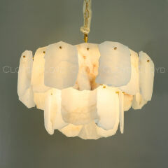 Люстра подвесная Cloyd KNOSS-B C9 / Ø60 см - алебастр - латунь (арт.12350)