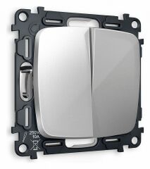 Выключатель проходной двухклавишный без рамки Ambrella Volt Quant MO403020