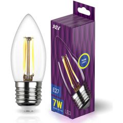 Лампа светодиодная филаментная REV C37 E27 7W DECO Premium теплый свет свеча 32425 6